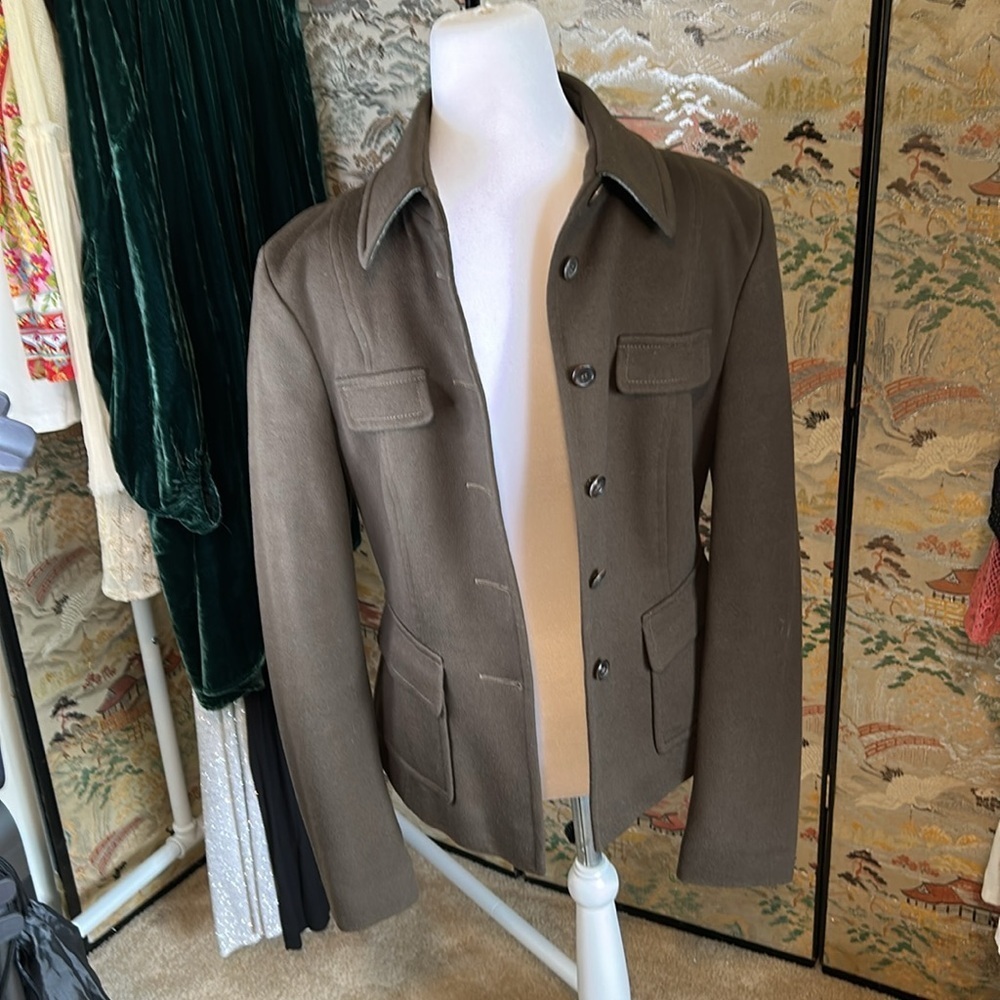 STRENESSE BY GABRIELE STREHLE BROWN WOOL & CASHMERE DRESSY JACKET SIZE 8